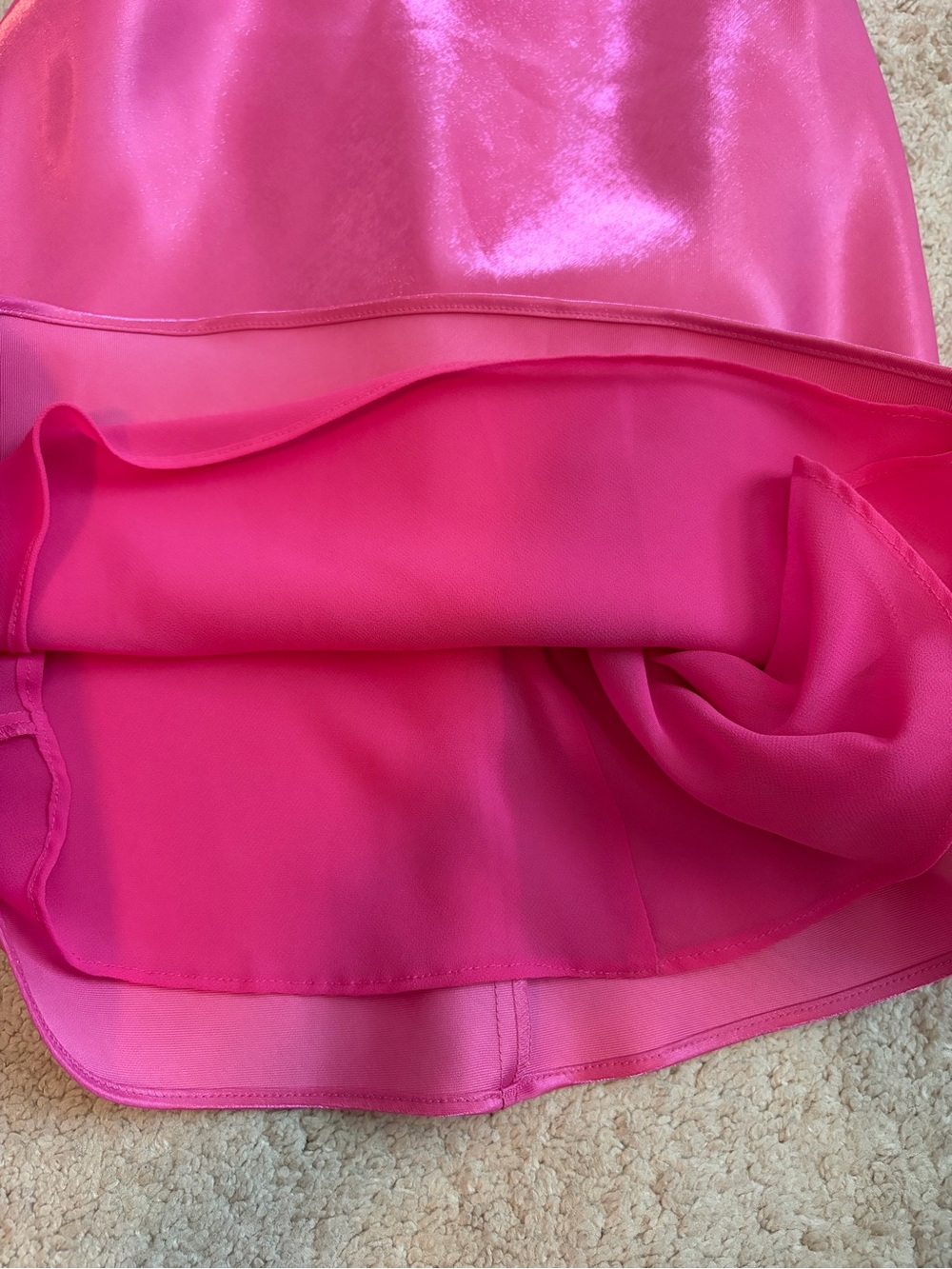 Amanda Uprichard NWT Kiersten Mini Dress Hot Pink Satin Women's Size XS - Picture 11 of 14
